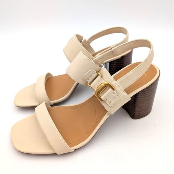 Franco Sarto Omyrah Block Heel Sandal Slingback Women's White Size US10M EU41 - Picture 1 of 12